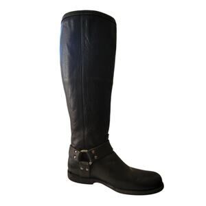 FRYE Phillip Harness Women's Tall Riding Leather Boot Black Size 7